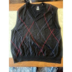 Vintage Callaway Golf Fine Merino Wool Vest Men's XXL  V‎ Neck Blue Italy